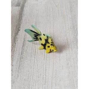 Miniature realistic koi fish black blue toy figure animal